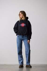 Womens Rising Sun Hood - Washed Black