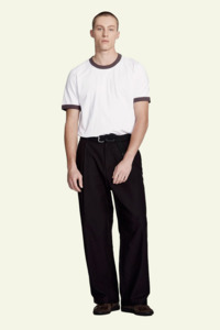 Commoners: Wide Leg Pleated Trouser - Black