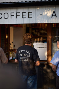 Crystal Cylinder Merch: Mens Service Tee - Washed Black