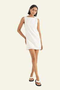 Porto Eyelet Mini Dress - Cream