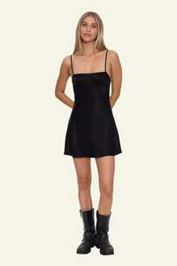 Dress: Elio Bias Mini Dress - Black