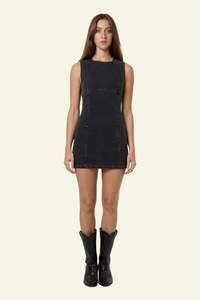 Night Shift Mini Dress - Ash Black