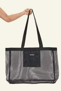 Mens Summer Essentials: Mesh Beach Carry Bag – Black