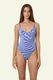 Alba Rib Plunge One Piece - Cornflower Blue