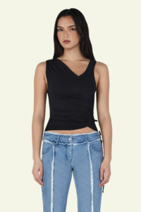 Top: Rhonda Asym Top - Black