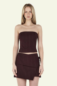 Top: Daylan Corset - Cherry Choc Stripe