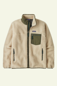 Patagonia: M's Classic Retro-X Jacket - Natural / Basin Green