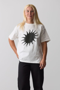 Crystal Cylinder: Womens Warped Warmth Tee - Bone / Black