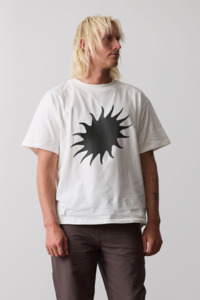 Crystal Cylinder: Mens Warped Warmth Tee - Bone / Black