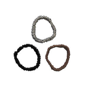 Scrunchies: Mia Silk Scrunchies - Office Hours (Pack of 3)