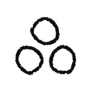 Mia Silk Scrunchies - Liqorice (Pack of 3)