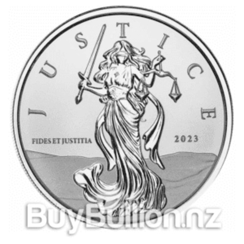 1 oz 99.99% Silver Lady Justice Gibraltar 2023 BuyBullion.nz
