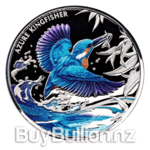 Products: 1 oz 99.99% Silver Niue Proof Azure Kingfisher Coin 2023 BuyBullion.nz
