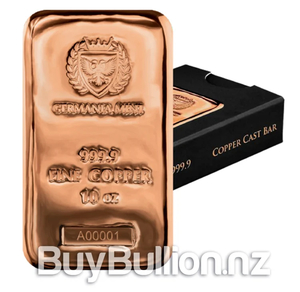 Products: 10 oz 99.99% Copper Germania Bar BuyBullion.nz