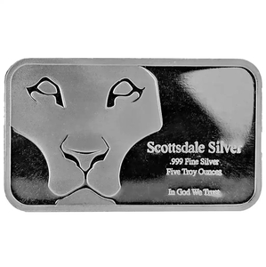 Products: 5 oz 99.99% Silver Scottsdale Prey Bar BuyBullion.nz