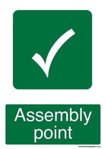 ACM signs: Home / ACM signs / Directional signs / Assembly point green