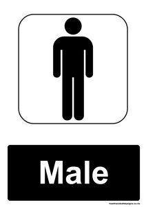 ACM signs: Home / ACM signs / Hygiene & Disability signs / Male toilet black