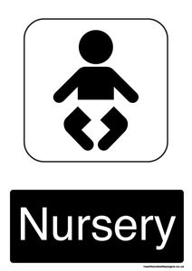 Home / ACM signs / Hygiene & Disability signs / Nursery black