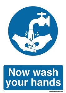Home / ACM signs / Rubbish & Recycling signs / Now wash your hands mandatory sign
