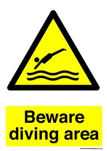 Home / ACM signs / Beware signs / Beware diving area warning sign