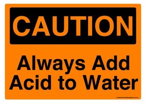 Home / ACM signs / Caution signs / Always add acid to water caution sign