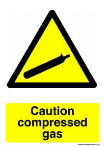 Home / ACM signs / Caution signs / Caution compressed gas warning sign