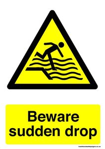 Home / ACM signs / Beware signs / Beware sudden drop warning sign