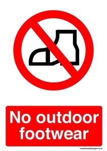 Home / ACM signs / Prohibition signs / No outdoor footwear prohibition sign
