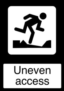 Home / ACM signs / Directional signs / Uneven access