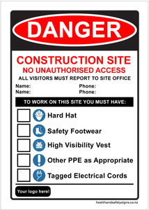 Home / ACM signs / Hazard boards / Construction Site To Work On This Site &hellip;