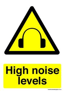 Home / ACM signs / Danger & Warning signs / High noise levels warning sign