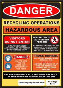 Home / ACM signs / Danger & Warning signs / Recycling Operations Hazar&hellip;