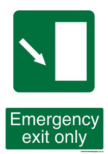 Home / ACM signs / Exit signs / Emergency exit only