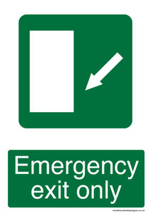 Home / ACM signs / Exit signs / Emergency exit only