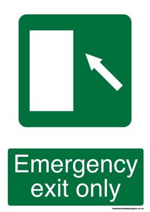 Home / ACM signs / Exit signs / Emergency exit only green