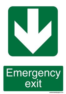 Home / ACM signs / Exit signs / Emergency exit straight down