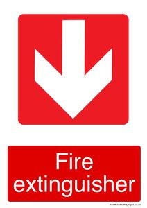 Home / ACM signs / Fire signs / Fire extinguisher down red