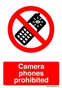 Home / ACM signs / General signs / Camera phones prohibited prohibition sign
