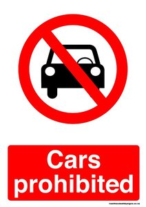 Home / ACM signs / General signs / Cars prohibited prohibition sign