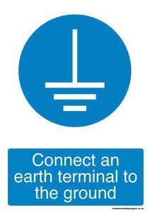 Home / ACM signs / General signs / Connect an earth terminal to the ground