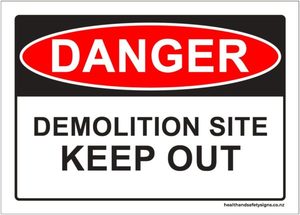 Home / ACM signs / Danger & Warning signs / Demolition Site Keep Out Danger Sign