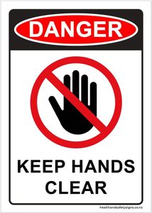 Home / ACM signs / Danger & Warning signs / Keep Hands Clear Danger Sign