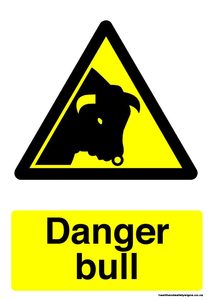 Home / ACM signs / Danger & Warning signs / Danger bull warning sign