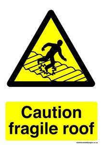 Home / ACM signs / Caution signs / Caution fragile roof warning sign