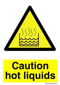 Home / ACM signs / Caution signs / Caution hot liquids warning sign
