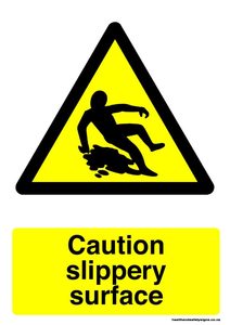 Home / ACM signs / Caution signs / Caution slippery surface warning sign