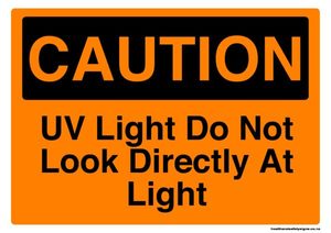 Home / ACM signs / Caution signs / UV light do not look directly at light caution sign