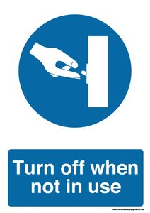 Home / ACM signs / Mandatory signs / Turn off when not in use mandatory sign