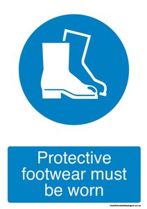 Home / ACM signs / PPE gear signs / Protective footwear must be worn blue