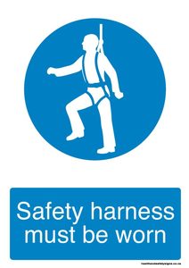 Home / ACM signs / PPE gear signs / Safety harness must be worn
